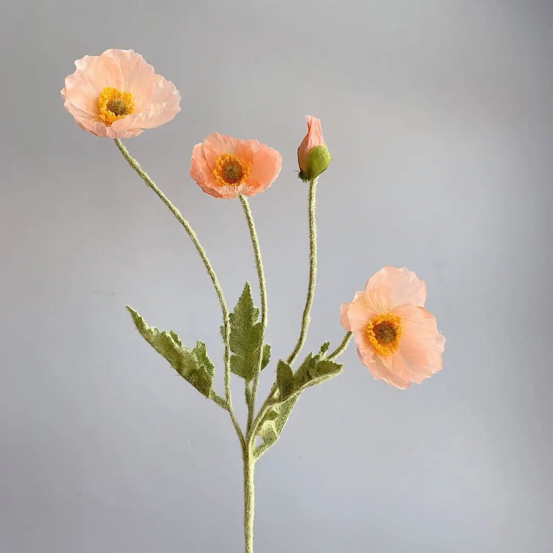 4 Head Poppy Artificial Flowers Bouquet For Home Decor Wedding Party Diy