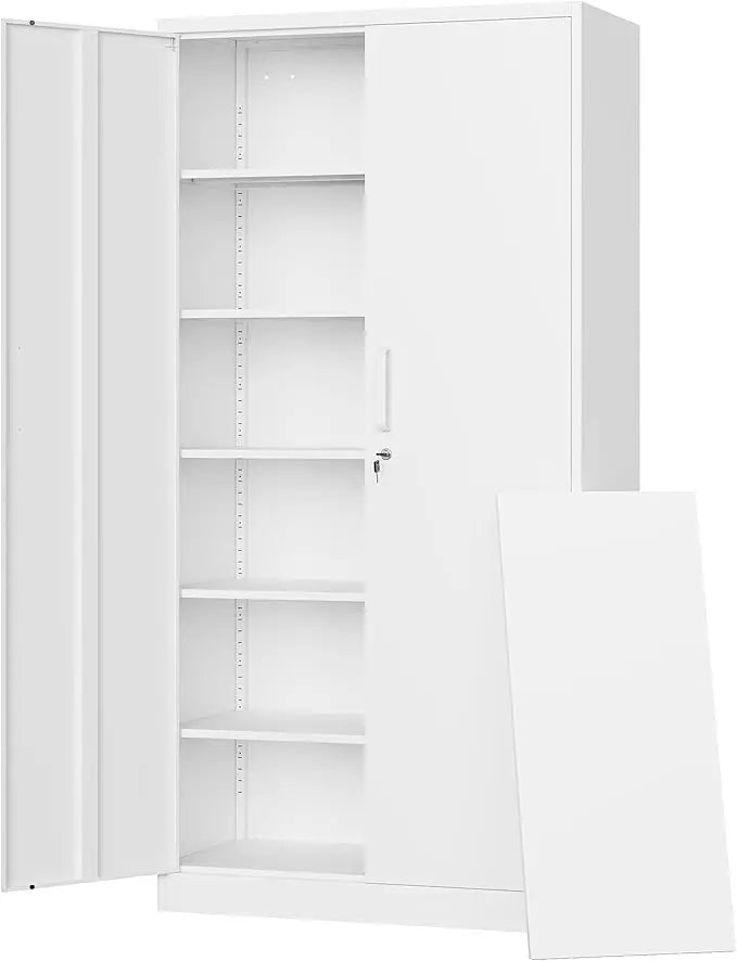 Metal Garage Storage Cabinets With Lock Door And Adjustable Shelves For Home
