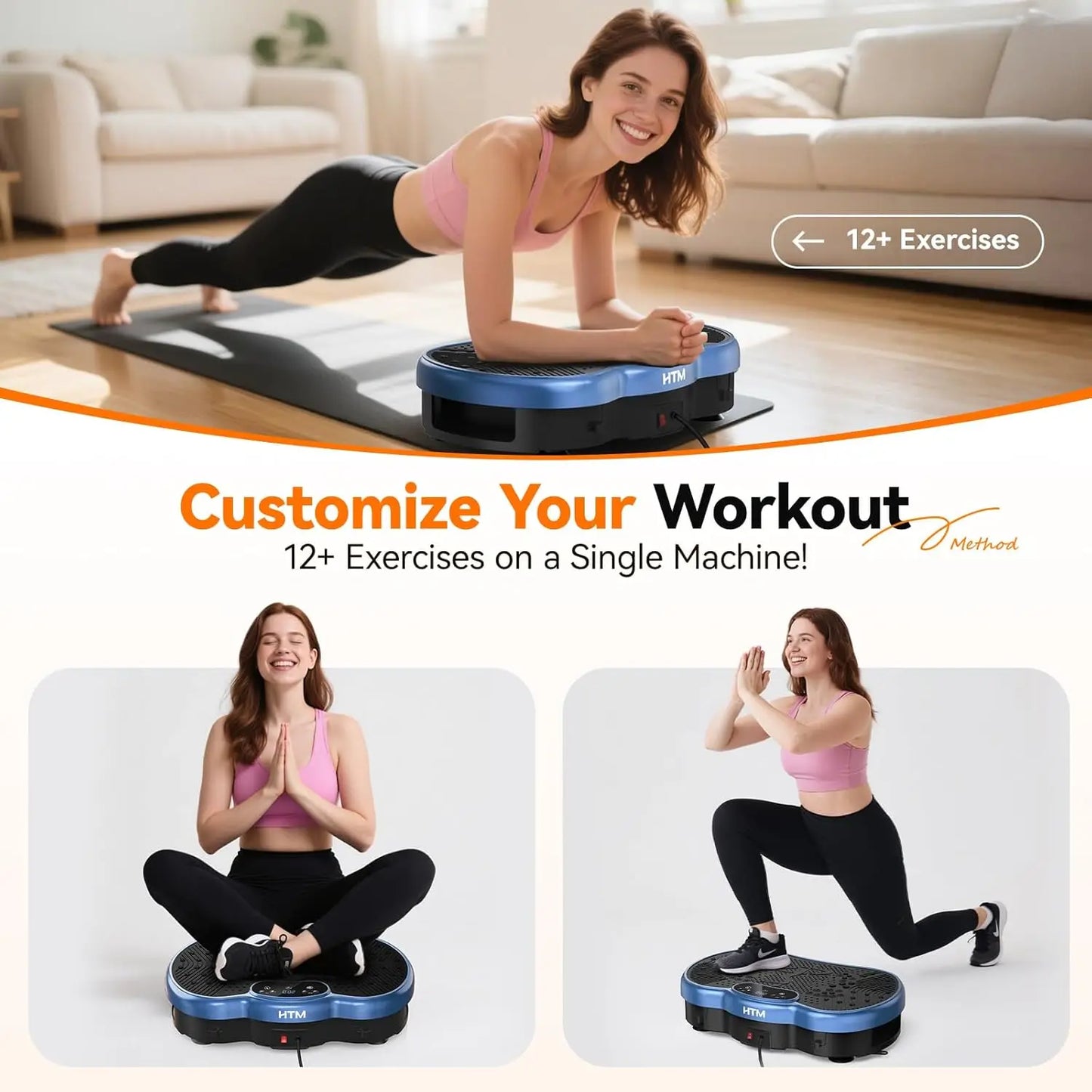 Vibration Plate Exercise Machine With 120 Speed Levels Calorie Tracking Home Gym