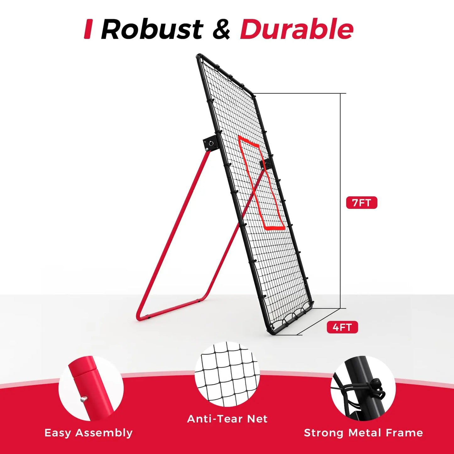 Adjustable 7x4 Ft Volleyball Rebounder Net for Bumping Spiking and Setting