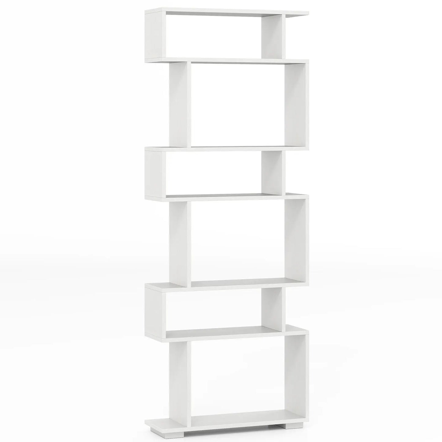 6 Tier S Shaped Geometric Storage Bookshelf With Anti Toppling Kits