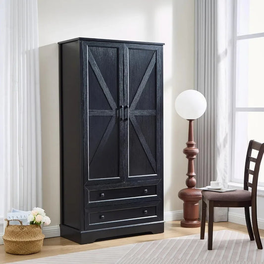 Dresser for Bedroom, Farmhouse Dresser with Wooden Drawers and Storage Cabinets, Tall Chest of Drawers for Bedroom,Living Room