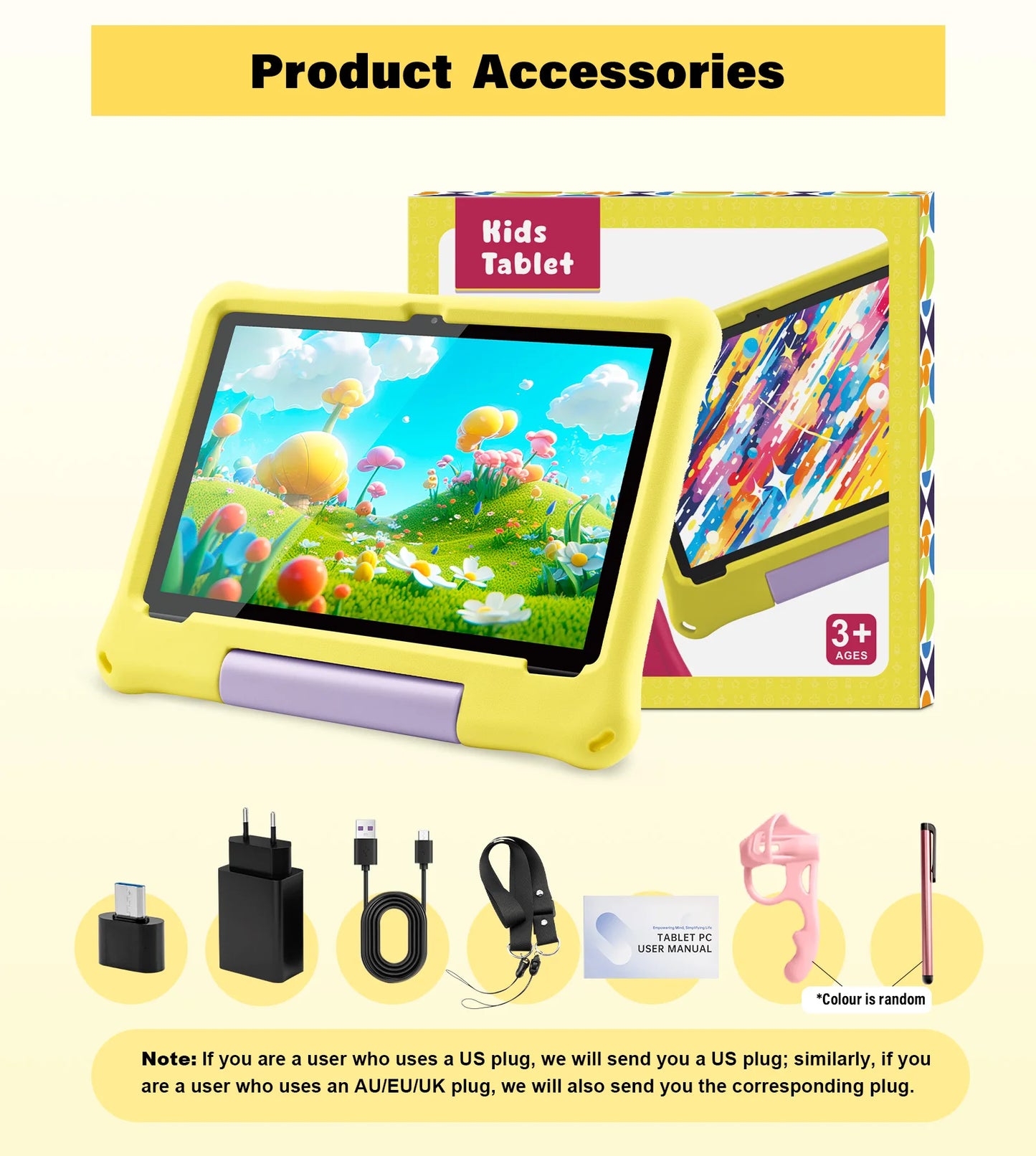 Anry Android 15 Kids Tablet 10 Inch Octa Core 8GB RAM 64GB ROM HD IPS Display
