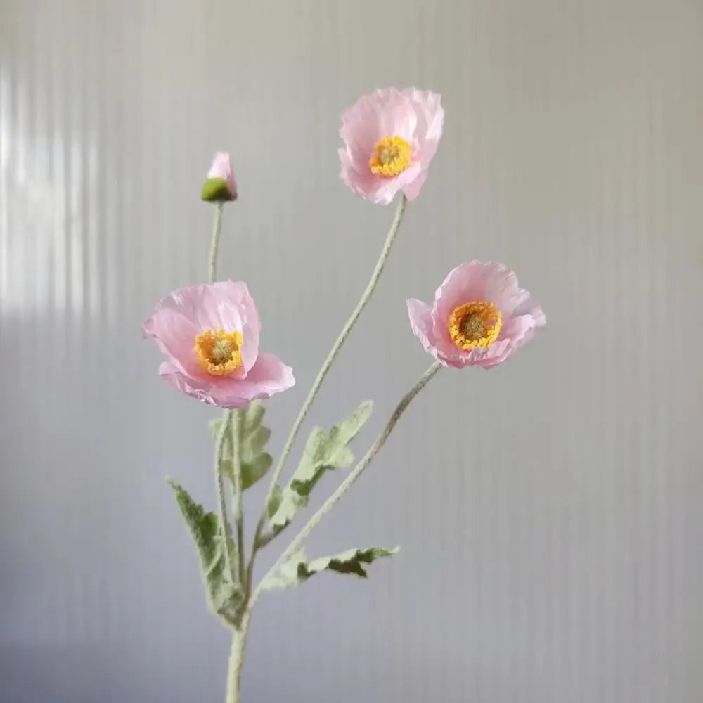 4 Head Poppy Artificial Flowers Bouquet For Home Decor Wedding Party Diy