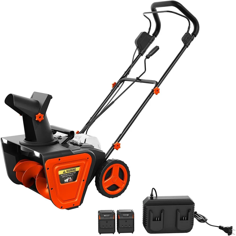 20 Inch Brushless Cordless Snow Blower 2x20V Battery LED Light