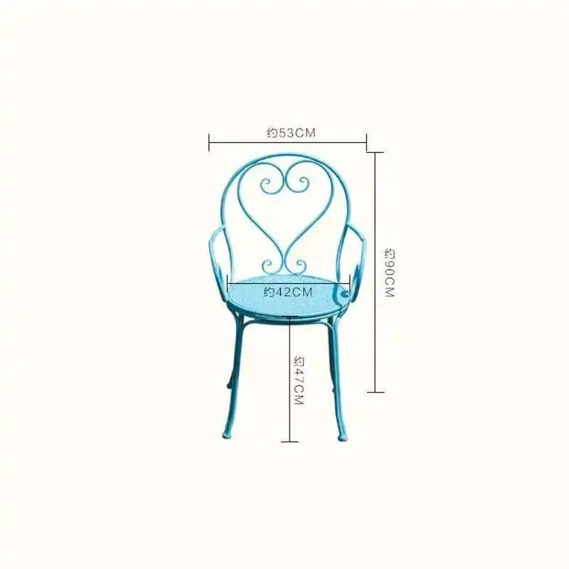 European Minimalist Iron Outdoor Garden Table And Chair Set