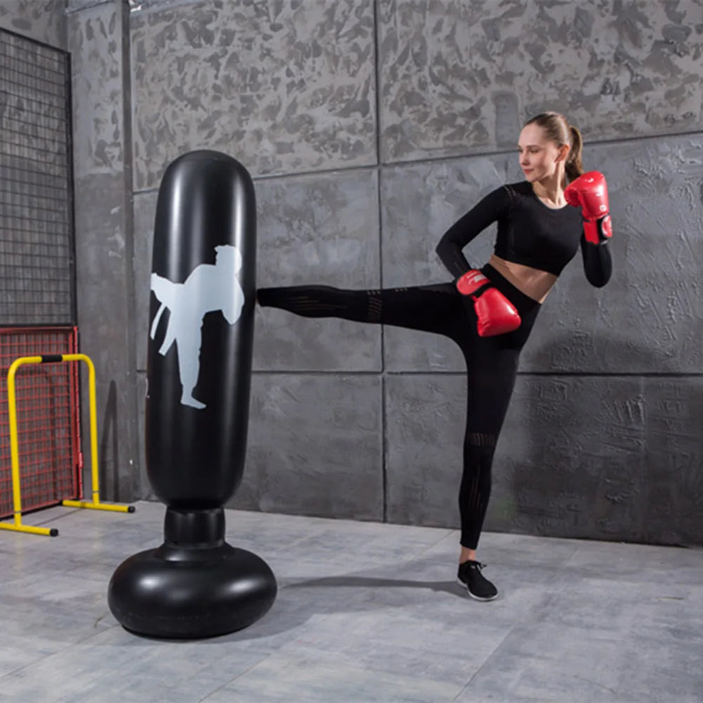 1.6M Inflatable Boxing Bag For Kids And Adults, Standing Punching Bag