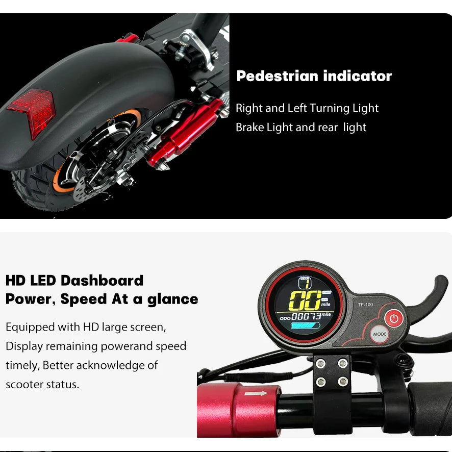 EU US Warehouse Electric Scooter 48V 800W Long Range 40 To 60km Lightweight