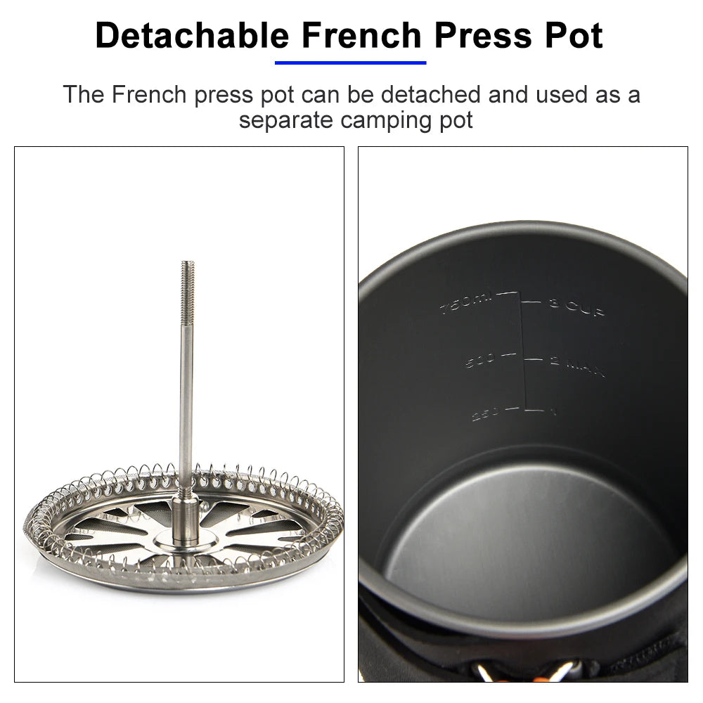 Widesea Camping Stove With Heat Exchanger Propane Burner And Cookware Set