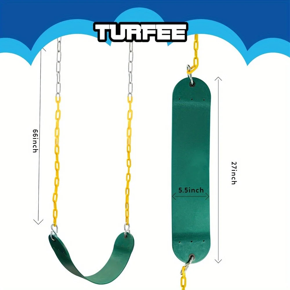 Joyfy 2 Pack Green Swing Seats Heavy Duty With 66 Inch Chain And Snap Hooks