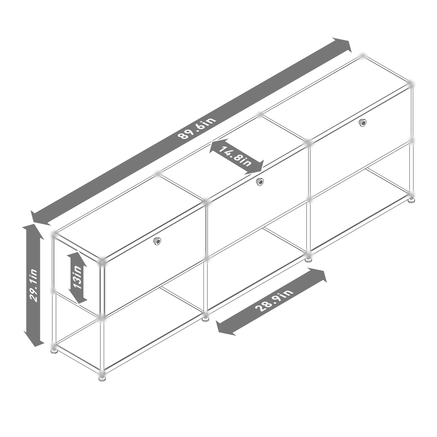 Modern Stainless Steel Storage Cabinet TV Stand Multi Shelf Organizer For Home