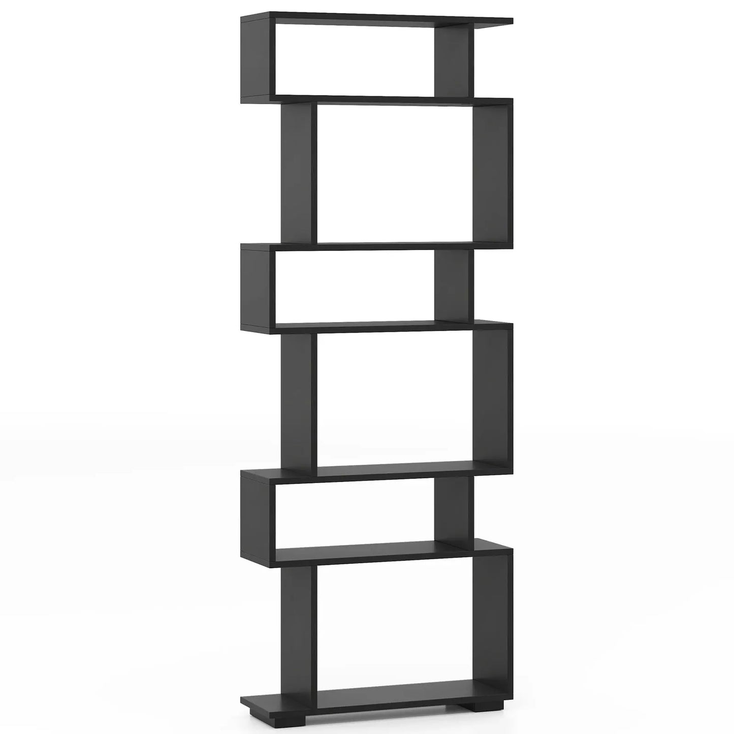 6 Tier S Shaped Geometric Storage Bookshelf With Anti Toppling Kits