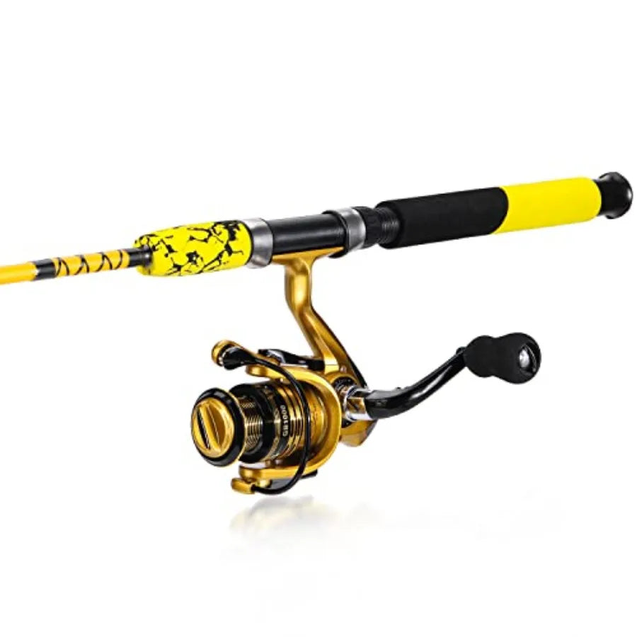 Durable Spinning Reel and Two Piece Rod Combo for Freshwater and Saltwater