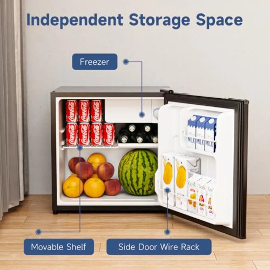 Mini Fridge 1.6 Cu Ft Freezer White Energy Saving Low Noise Compact Refrigerator