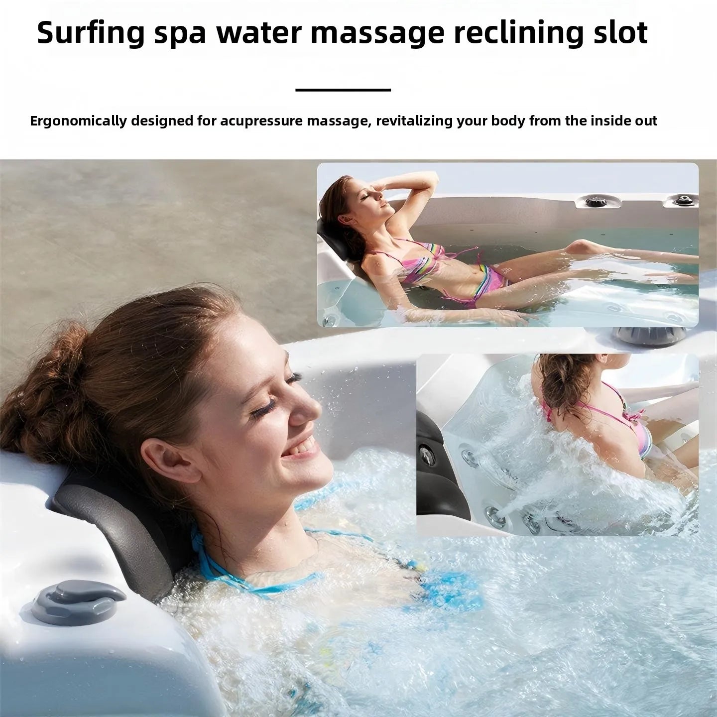Outdoor Jacuzzi Spa Hot Tub Large Acrylic Massage Bathtub Thermostatic Villa