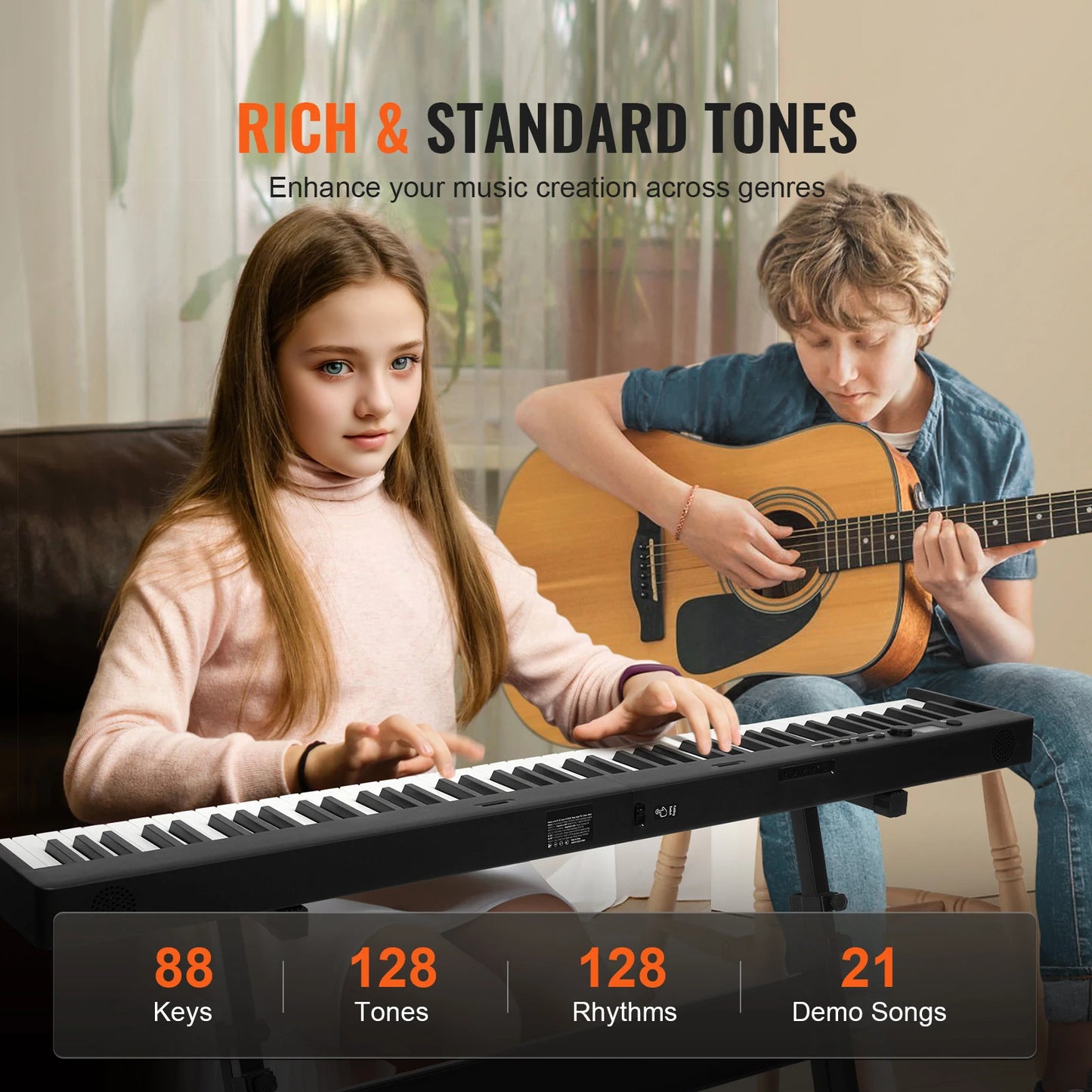 88 Key Folding Bluetooth Keyboard Piano Rechargeable MIDI Foldable For Beginners