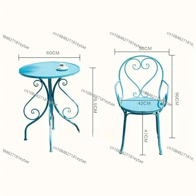 European Minimalist Iron Outdoor Garden Table And Chair Set