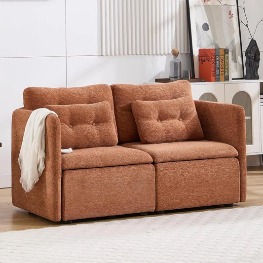 Modern Chenille Loveseat Sofa 56.5 Inches Wide Sleeper
