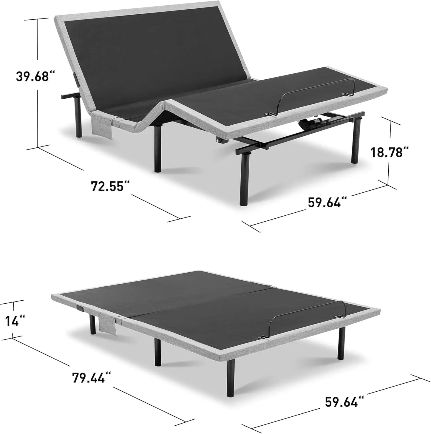 Adjustable Bed Frame Queen,Adjustable Bed Base with Massage,Zero Gravity Electric Bed with Wireless Remote,Head and Foot Incline