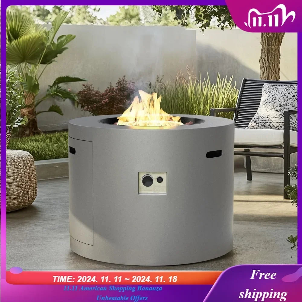 32 Inch Square Propane Fire Pit Table 50000 BTU Alloy Steel Outdoor Gas Fire Pit
