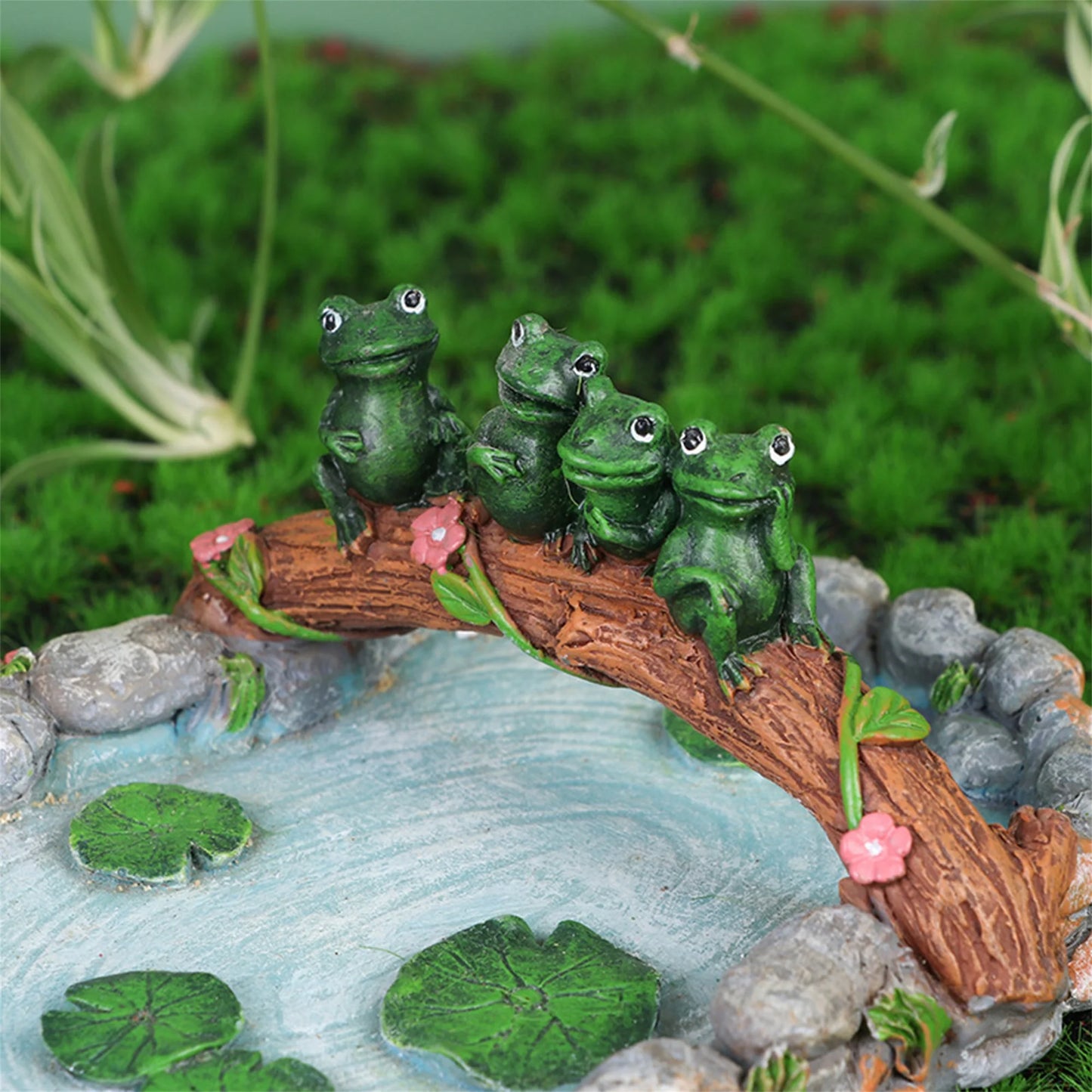 Whimsical Turtle Pond Garden Statue Outdoor Decor Figurine