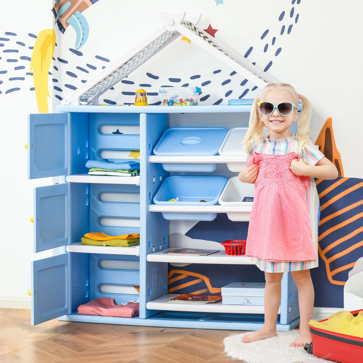Multi Style Kids Shelf Organizer for Bedroom and Toy Storage