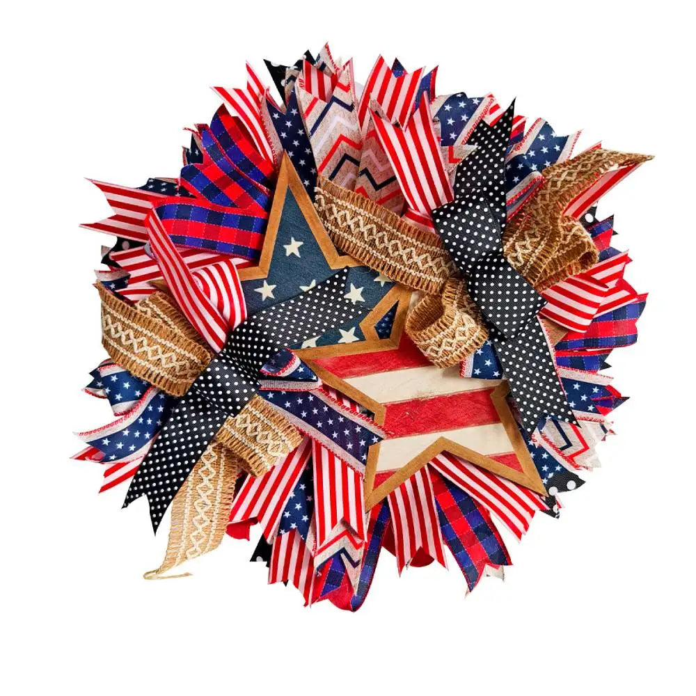 Fourth Of July Wreath Patriotic American Independence Day Front Door Home Decor