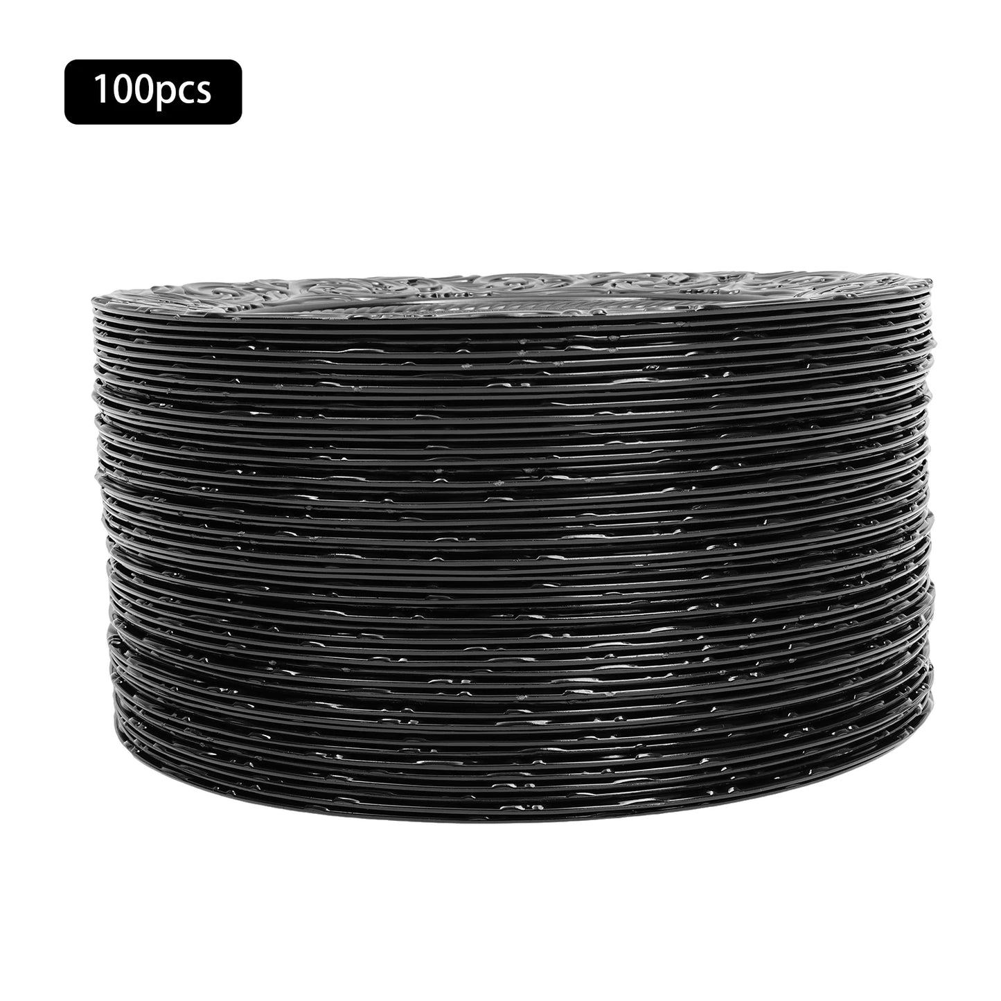 100 Piece Round Charger Plates Set Black Silver Green Gold For Weddings Banquets