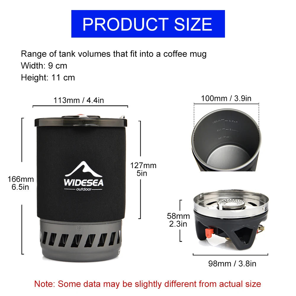 Widesea Camping Stove With Heat Exchanger Propane Burner And Cookware Set