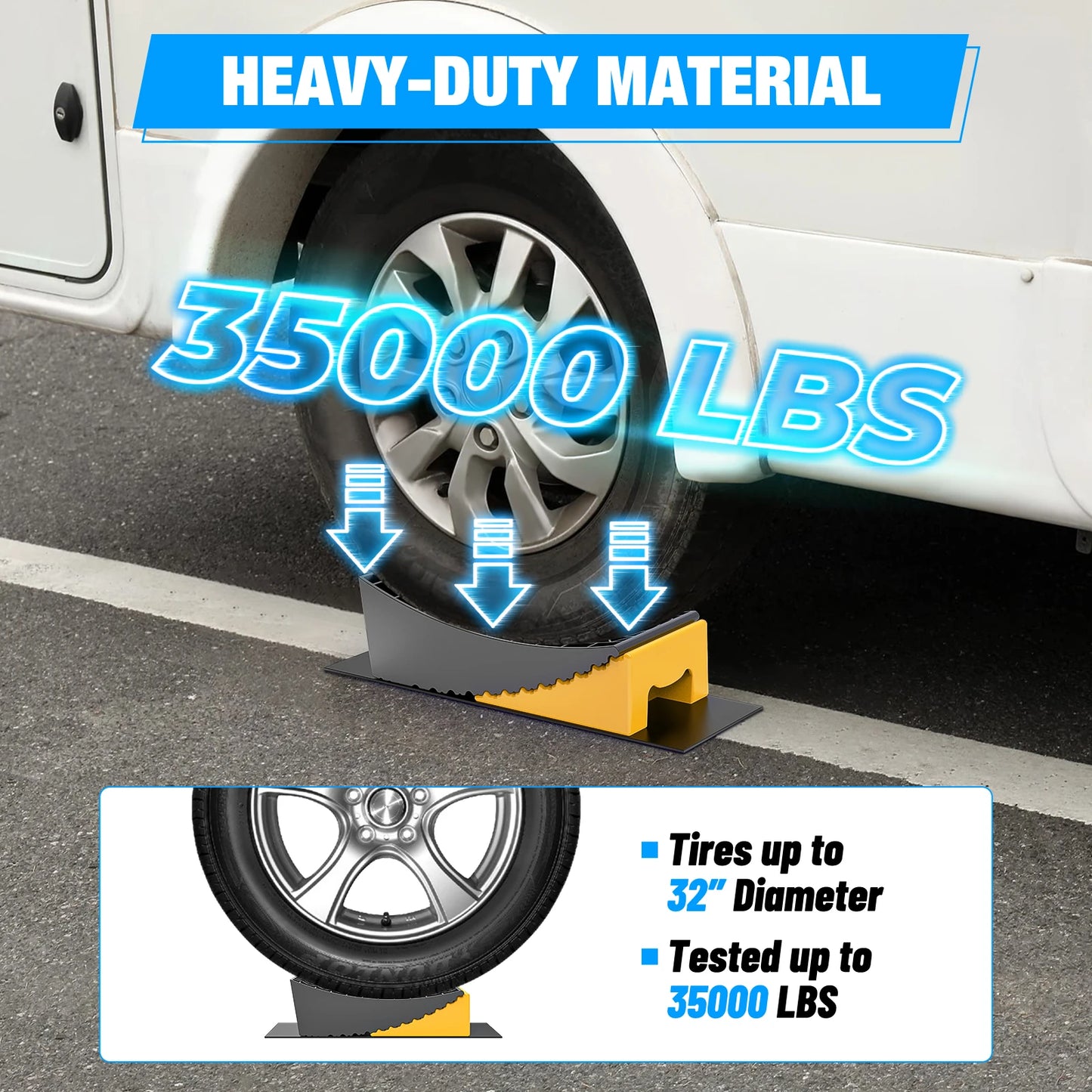 Nilight RV Leveler 2 Pack Camper Leveling Blocks Dual Axles Up To 35000 Lbs
